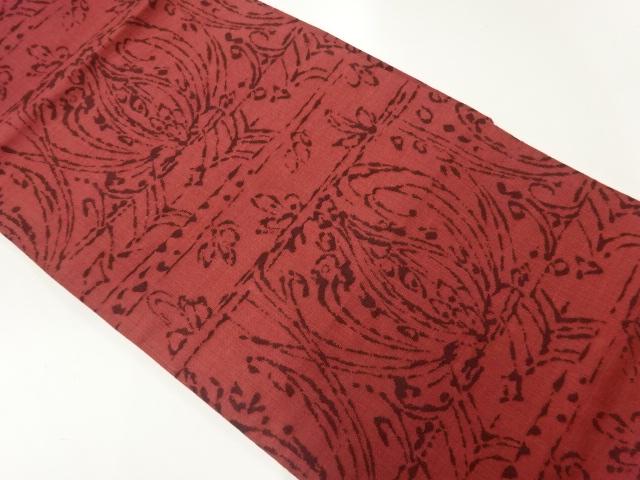 JAPANESE KIMONO / ANTIQUE FUKURO OBI / SILK / WOVEN ABSTRACT FLOWERS